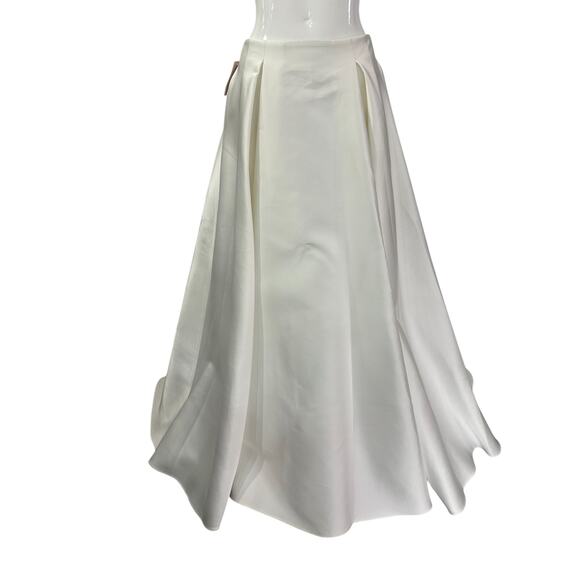 Sau Lee Satin Lucie Pleated Maxi Skirt White Women's Size 6 - Picture 5 of 11